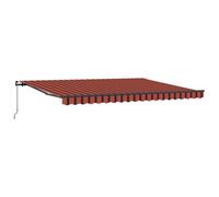 Berkfield Modern Manual Awning Manual Orange And Brown 450 X 350 Cm Fabric