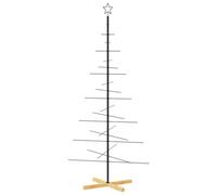 Berkfield Modern Metal Christmas Tree With Wooden Base Black 180 Cm