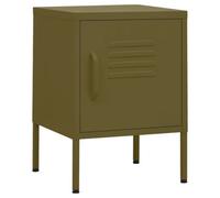 Berkfield Modern Nightstand Olive Green 35X35X51 Cm Steel