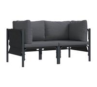 Berkfield Modern Outdoor Furniture With Cushion 2 Pcs Anthracite Steel