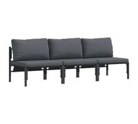 Berkfield Modern Outdoor Furniture With Cushion 3 Pcs Anthracite Steel