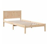 Berkfield Modern Pine Wood Bed Frame Natural Wood Solid Pine Wood 90 X 190 Cm