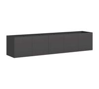 Berkfield Modern Planter Black 200X40X40 Cm Cold-Rolled Steel