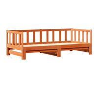 Berkfield Modern Pull-Out Day Bed Without Mattress Wax Brown 2X(80X200) Cm
