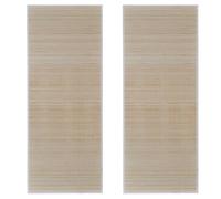 Berkfield Modern Rectangular Natural Bamboo Rugs 2 Pcs 120X180 Cm