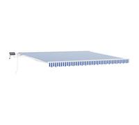 Berkfield Modern Retractable Awning Blue And White 4.5 X 3 M Fabric And Metal