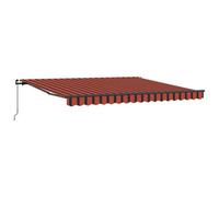 Berkfield Modern Retractable Awning Manual Orange And Brown 400 X 300 Cm Fabric