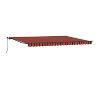 Berkfield Modern Retractable Awning Manual Orange And Brown 500 X 300 Cm Fabric