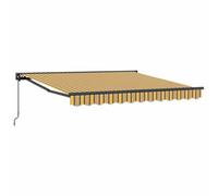 Berkfield Modern Retractable Awning Manual Yellow And Grey 300X250 Cm Fabric