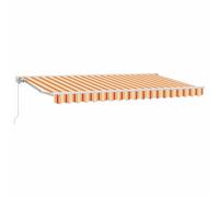Berkfield Modern Retractable Awning Manual Yellow / Orange / White 400X200 Cm Fabric