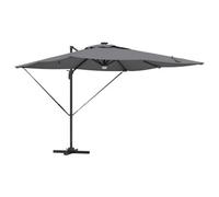 Berkfield Modern Roma Parasol With Led Strip Lights Anthracite Aluminium