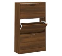 Berkfield Modern Shoe Cabinet Brown Oak 63X24X103 Cm Engineered Wood
