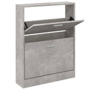Berkfield Modern Shoe Cabinet Concrete Grey 59X17X81 Cm Engineered Wood