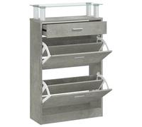 Berkfield Modern Shoe Cabinet Concrete Grey 63X24X104 Cm Engineered Wood