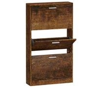 Berkfield Modern Shoe Cabinet Smoked Oak 59X17X108 Cm Engineered Wood