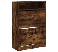 Berkfield Modern Shoe Cabinet With 2 Flip-Drawers Smoked Oak 80X34X116 Cm