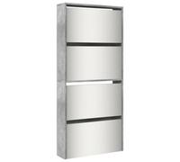 Berkfield Modern Shoe Cabinet With Mirror 4-Layer Concrete Grey 63X17X134 Cm