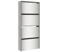 Berkfield Modern Shoe Cabinet With Mirror 4-Layer Grey Sonoma 63X17X134 Cm