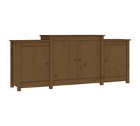 Berkfield Modern Sideboard Honey Brown 164X37X68 Cm Solid Wood Pine