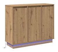 Berkfield Modern Sideboard With Led Artisan Oak 90X32X75 Cm Engineered Wood