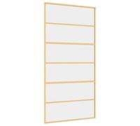 Berkfield Modern Sliding Door Gold 102.5X205 Cm Clear Esg Glass And Aluminium