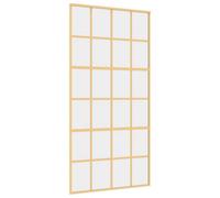 Berkfield Modern Sliding Door Gold 102.5X205 Cm Clear Esg Glass And Aluminium