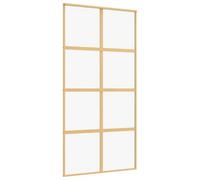 Berkfield Modern Sliding Door Gold 102.5X205 Cm Clear Esg Glass And Aluminium