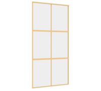 Berkfield Modern Sliding Door Gold 102.5X205 Cm Clear Esg Glass And Aluminium