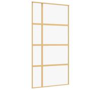 Berkfield Modern Sliding Door Gold 102.5X205 Cm Clear Esg Glass And Aluminium