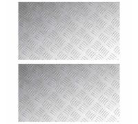 Berkfield Modern Stair Treads Metallic Silver Aluminium 70 X 40 X 0.3 Cm Non-Slip