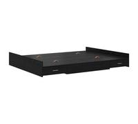 Berkfield Modern Storage Bed Frame Black Oak 135 X 190 Cm Engineered Wood