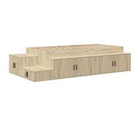 Berkfield Modern Storage Bed Frame Sonoma Oak 75X190 Cm