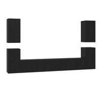 Berkfield Modern Tv Cabinet 7 Pcs Black Oak Engineered Wood
