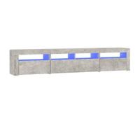 Berkfield Modern Tv Cabinet With Led Lights Concrete Grey 210X35X40 Cm