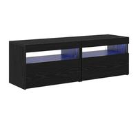 Berkfield Modern Tv Cabinets With Led Lights 2 Pcs Black Oak 60X35X40 Cm Engineered Wood