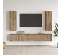Berkfield Modern Wall Mounted Tv Cabinets 5 Pcs Artisan Oak Engineered Wood
