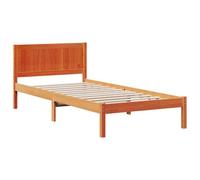 Berkfield Modern Wax Brown Bed Frame Wax Brown Solid Pine Wood 90 X 190 Cm Durable