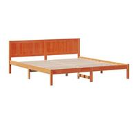 Berkfield Modern Wax Brown Pine Bed Frame Wax Brown Solid Pine Wood 180 X 200 Cm