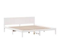 Berkfield Modern White Pine Wood Bed Frame White Solid Pine Wood 180 X 200 Cm
