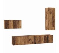 Berkfield Modern With Drawer 4 Pcs Old Wood 30.5 X 30 X 90 Cm Engineered Wood