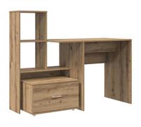 Berkfield Modern With Drawer Artisan Oak 131.5 X 50 X 106.5 Cm Engineered Wood