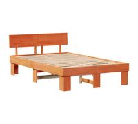 Berkfield Modern With Headboard Wax Brown 135 X 190 Cm Solid Pine Wood