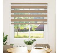 Berkfield Modern Zebra Blind Sand Brown 125X100 Cm Fabric Width 120.9 Cm Polyester