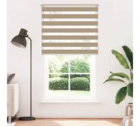 Berkfield Modern Zebra Blind Sand Brown 130X200 Cm Fabric Width 125.9 Cm Polyester