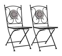 Berkfield Mosaic Bistro Chairs 2 Pcs Grey