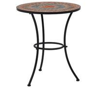 Berkfield Mosaic Bistro Table Orange/grey 60Cm Ceramic