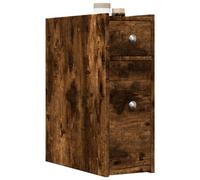 Berkfield Narrow Bathroom Cupboard With Wheels Smoked Oak Engineered Wood