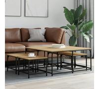 Berkfield Nesting Coffee Tables 5 pcs Sonoma Oak Engineered Wood - Brown - Engineered wood, metal