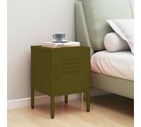 Berkfield Nightstand Olive Green 35X35X51 Cm Steel