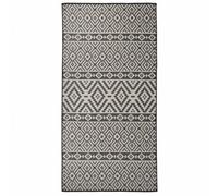 Berkfield Outdoor Flatweave Rug 100X200 Cm Black Stripes
